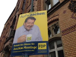 "Aufwaachen", das hält die FDP in Aachen für eine prima Wahlwerbe-Idee. 