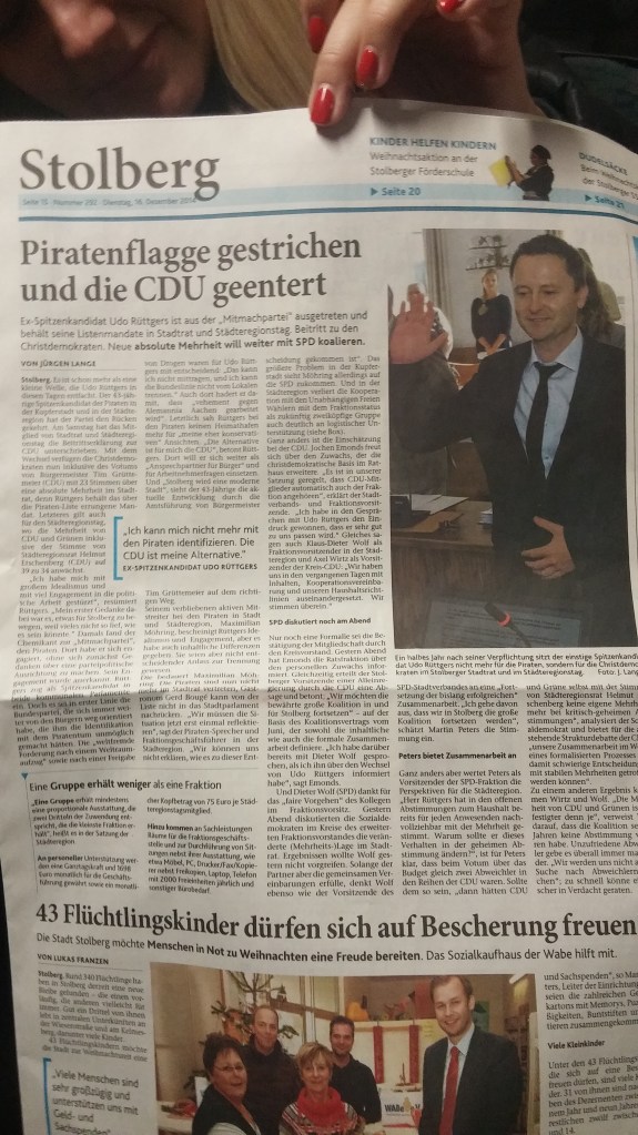 Die Zeitungen in Stolberg räumen den Ereignissen den entsprechenden Platz ein.