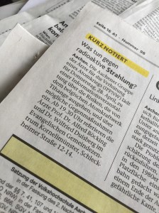 Sucht nach solchen kleinen Meldungen und geht zu den Info-Veranstaltungen. 