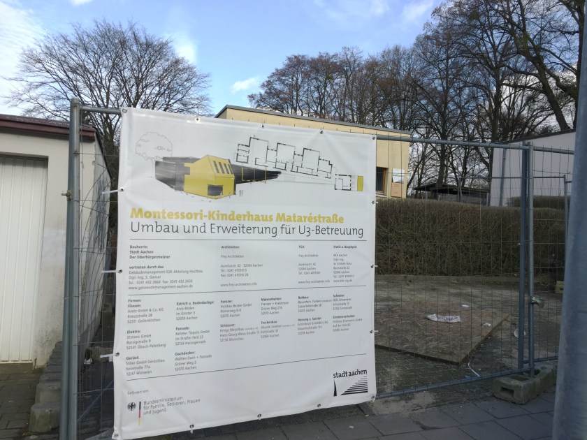 In der Mataréstraße entsteht eine Kita für Menschen die noch keine 3 Jahre alt sind. Die Plätze werden dringend gebraucht. Aachen erfüllt sein selbst-gesetztes Soll nicht.